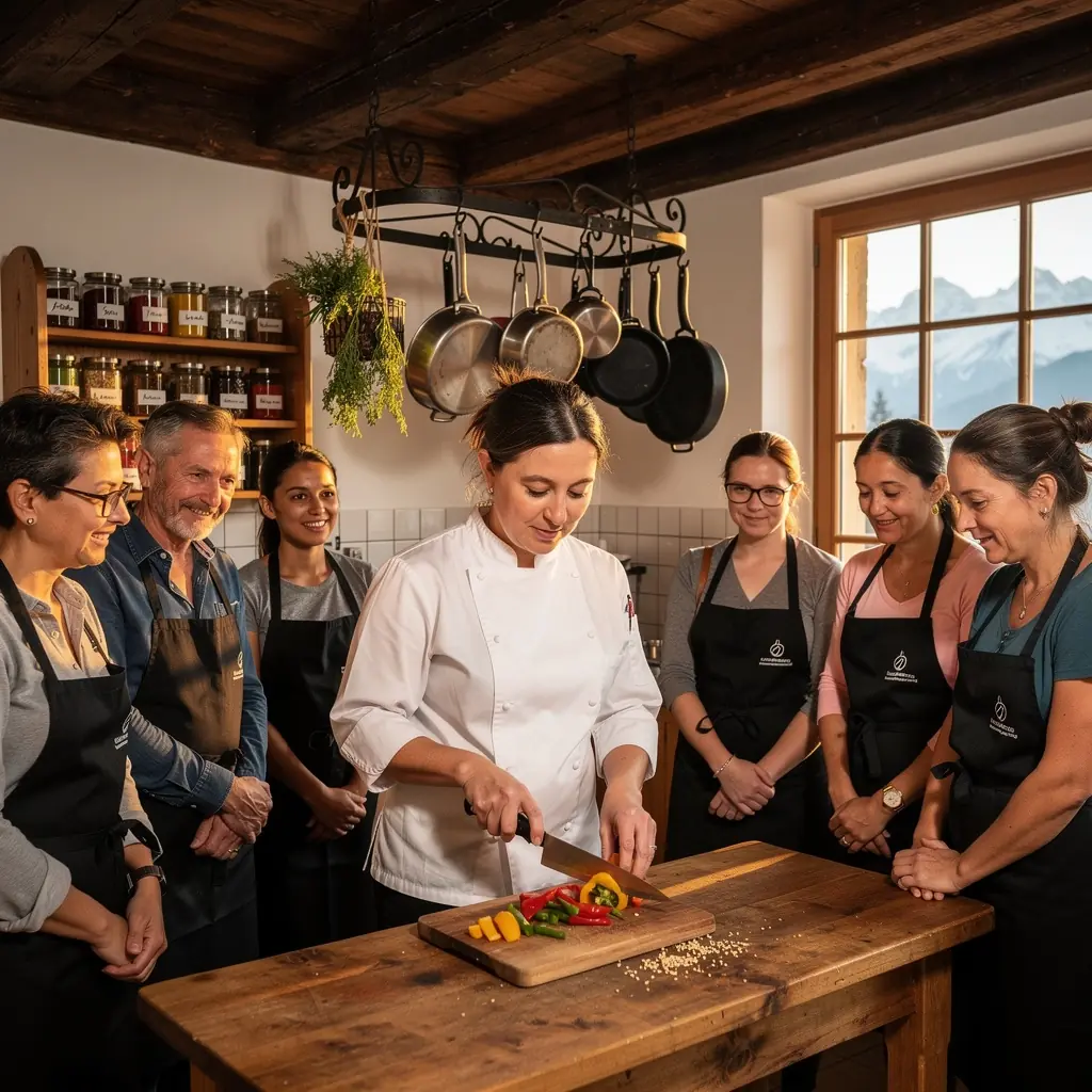 Ein privater Koch, der in einer modernen Küche bei der Zubereitung eines exquisiten Gerichts arbeitet.
