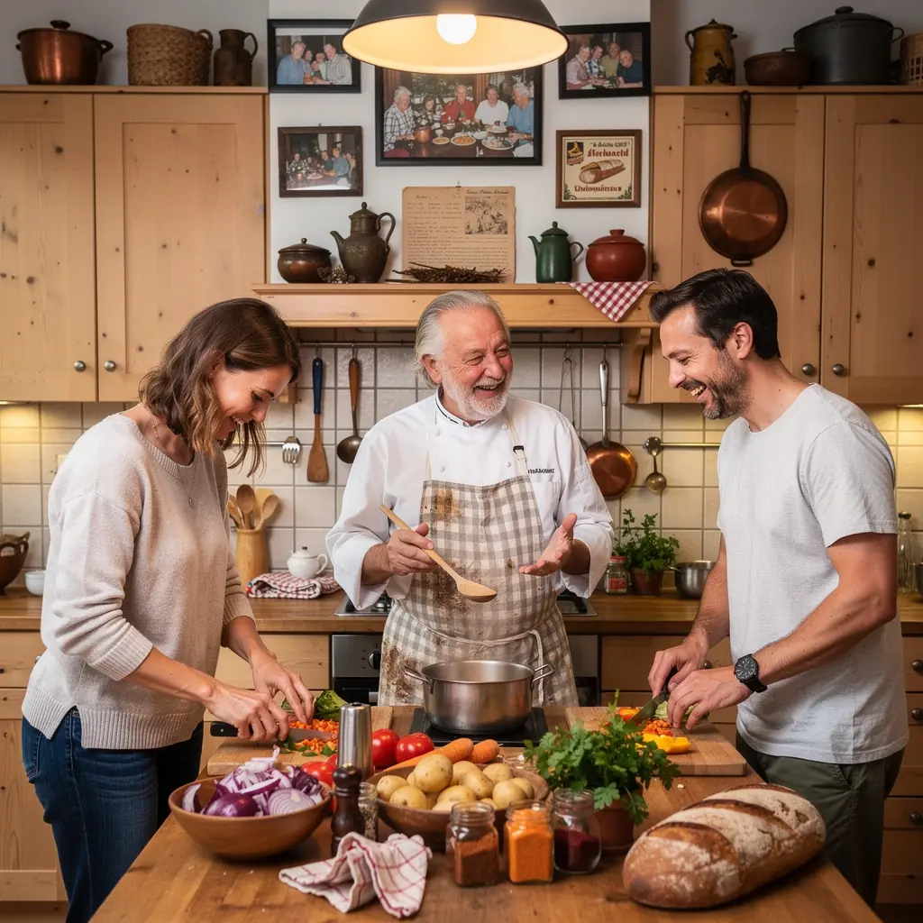 Ein privater Koch bereitet ein Gourmet-Gericht in einer modernen KГјche vor.