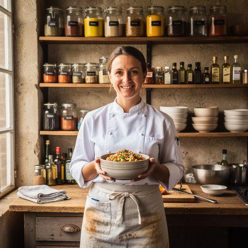 Ein Abschlussbild der Teilnehmer, die stolz ihre zubereiteten Gerichte präsentieren.